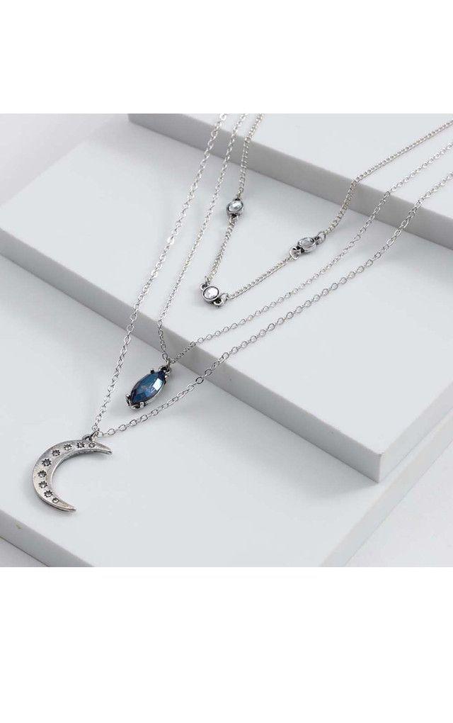 Collar Corto Plateado Liza Humana-0