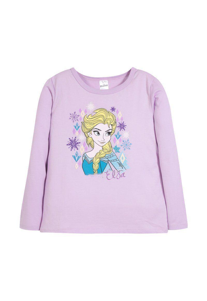 Polera Manga Larga Niña Frozen Copos Lila Disney-0