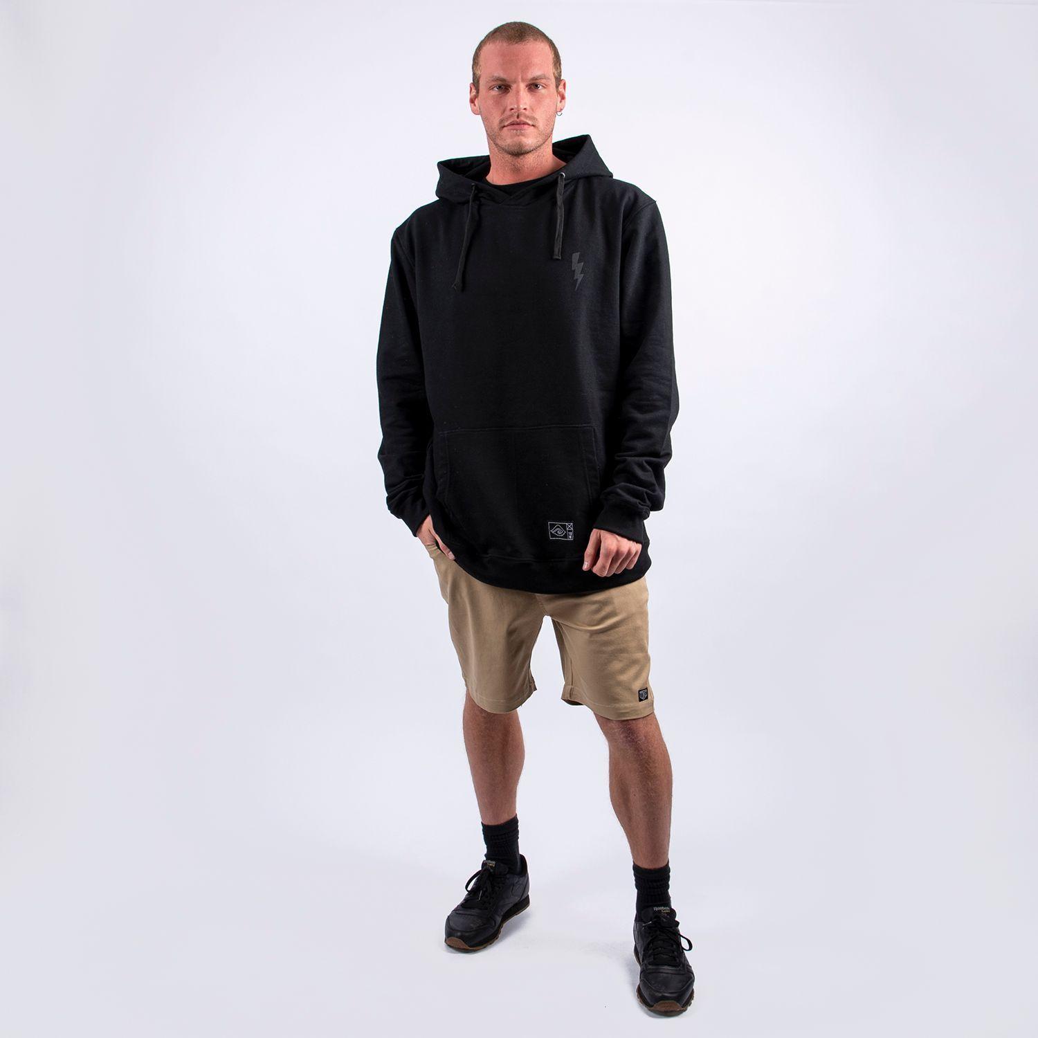 Poleron Rayo Con Gorro Negro-3