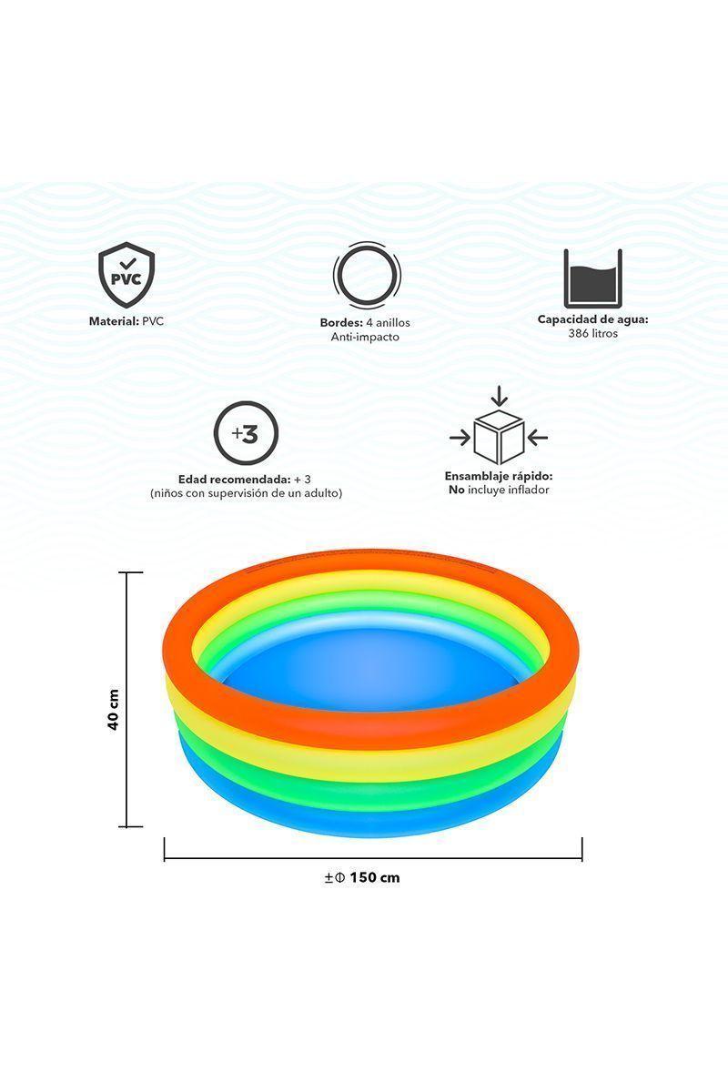 Piscina Inflable Colores Neón 386 L 150 x 40 cm-2