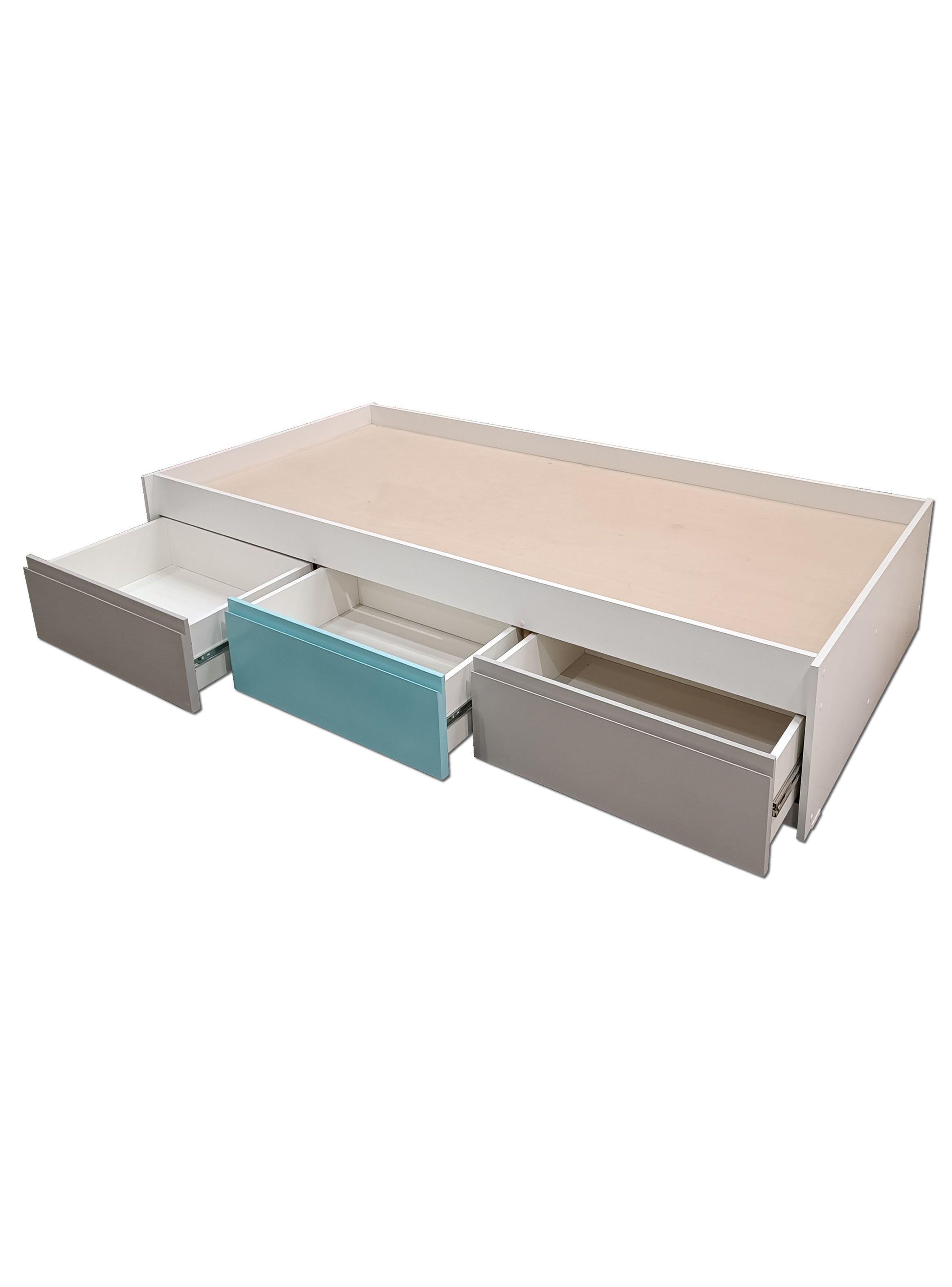 Cama Infantil 3 Cajones Gris Celeste Gris-3