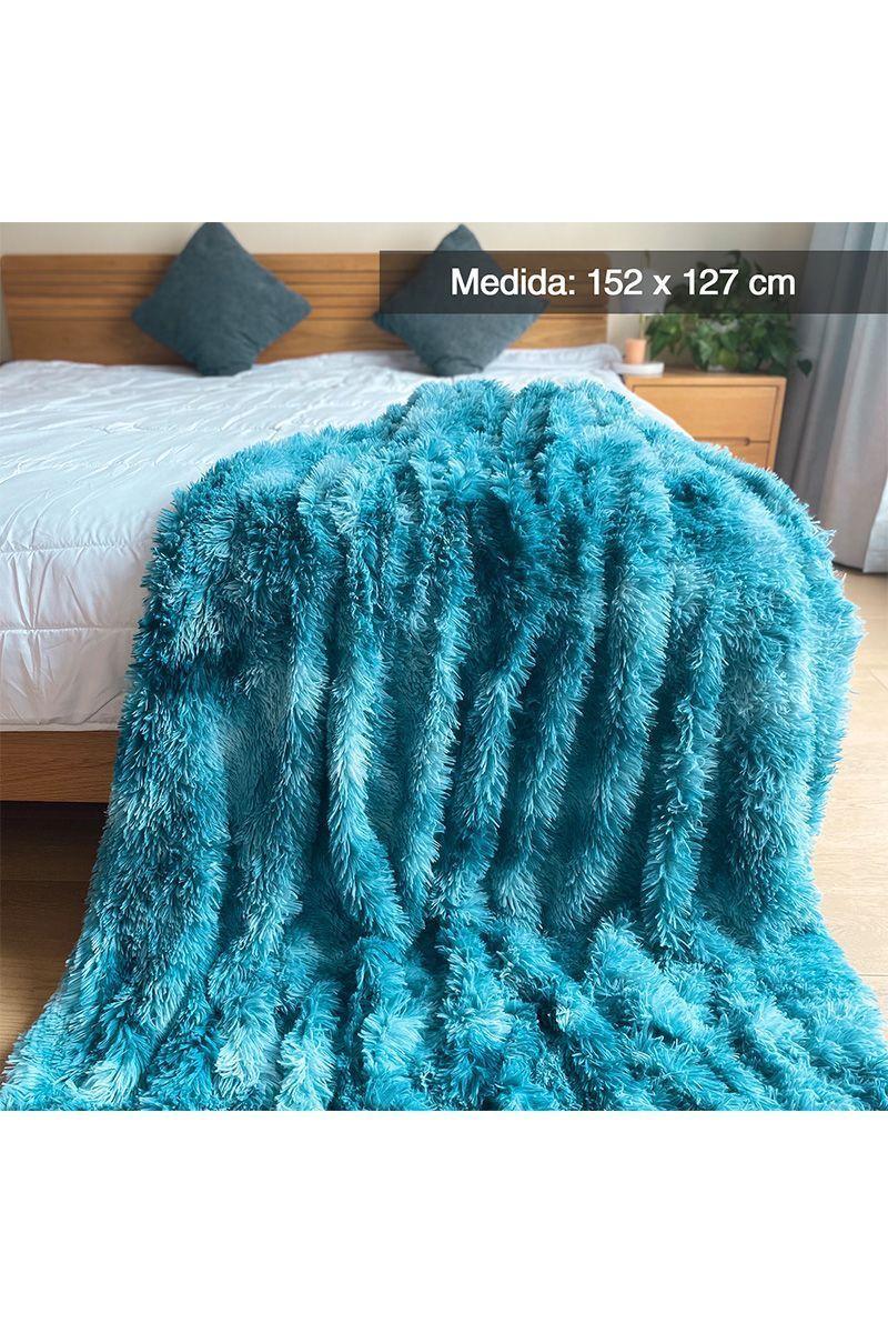 Manta Frazada Sherpa Tye Die Turquesa-4