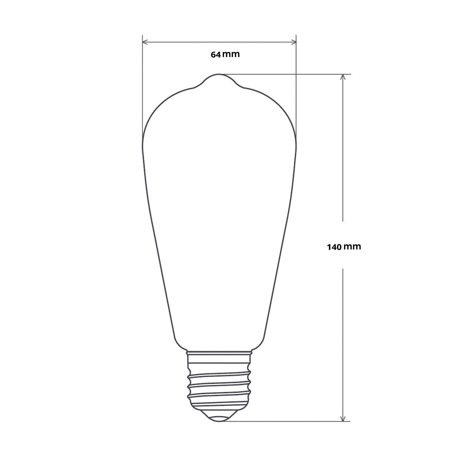 Pack 5 Ampolletas LED E-27 Filamento 8W ST64 SEC-2