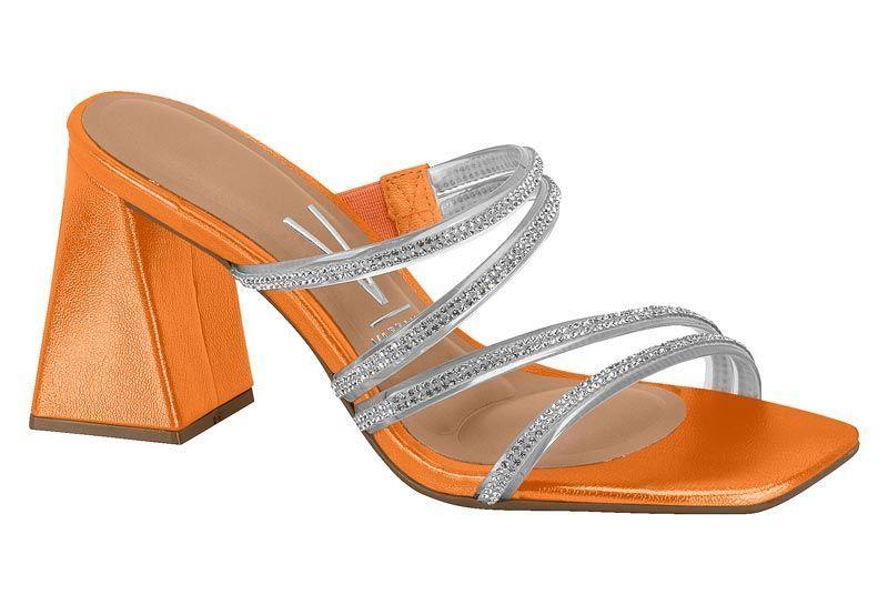 Sandalia Mujer Taco Cuadrado Naranjo 6464-414- Vizzano-0