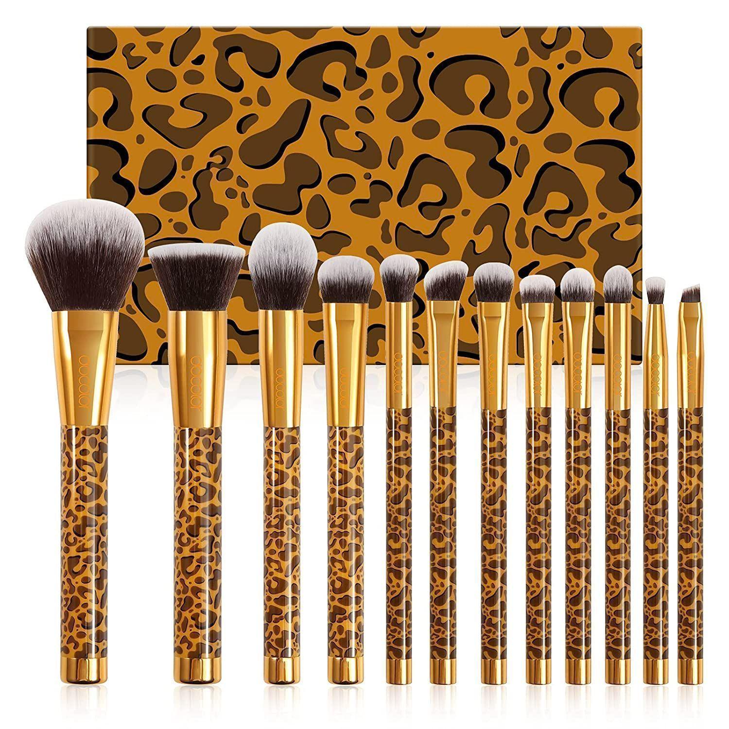 Set 12 Brochas Maquillaje Profesionales Animal Print Docolor-0