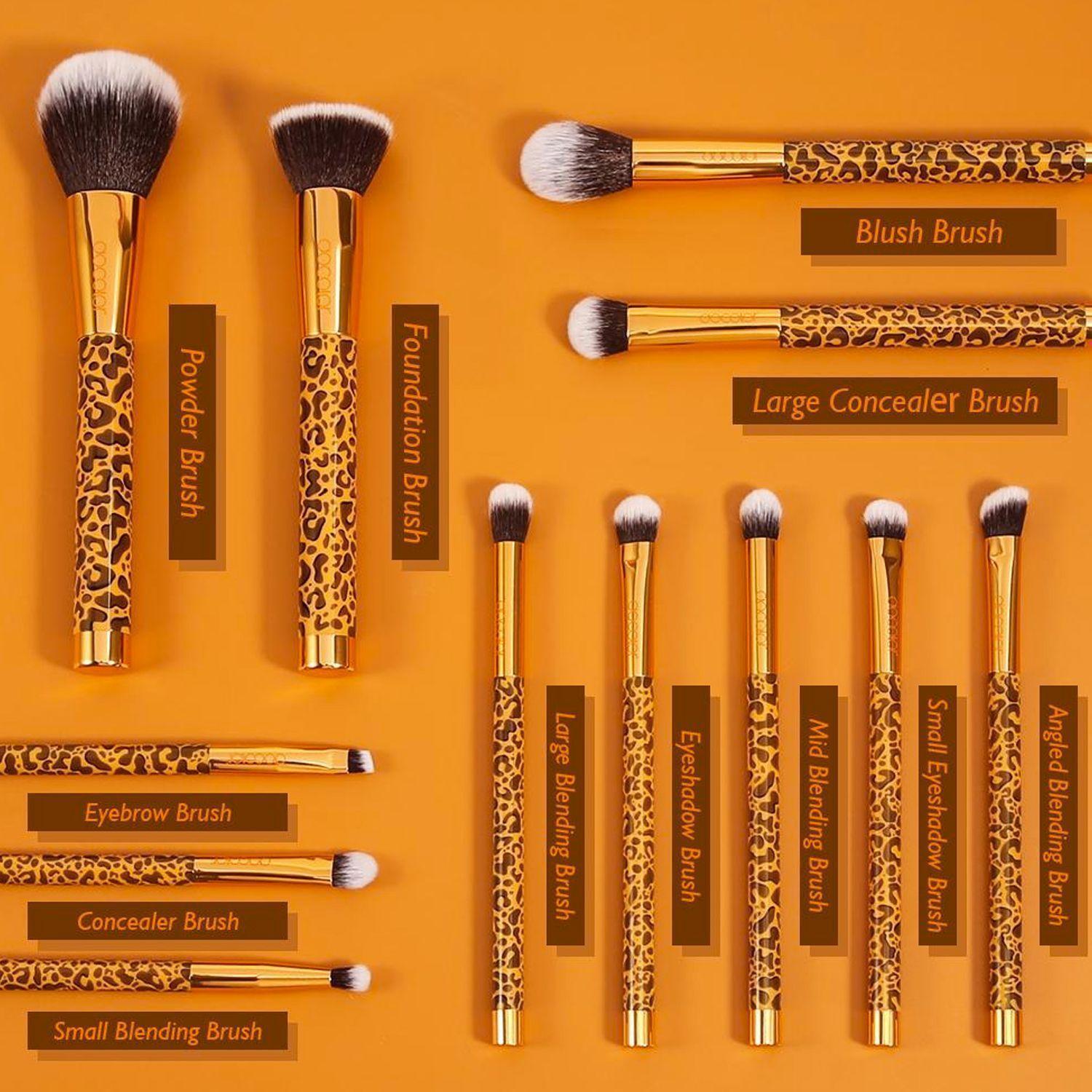 Set 12 Brochas Maquillaje Profesionales Animal Print Docolor-4