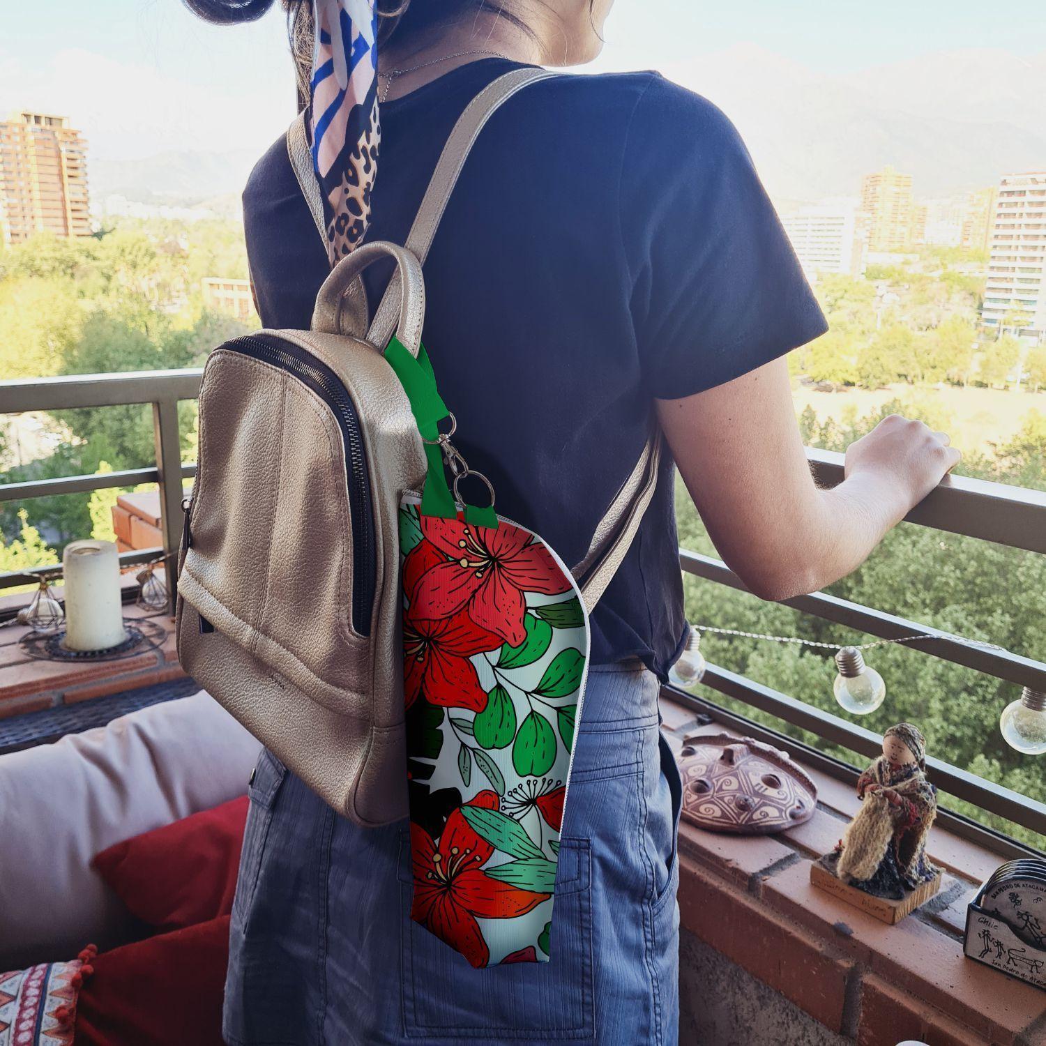 Bolso termico para botella Flores-3