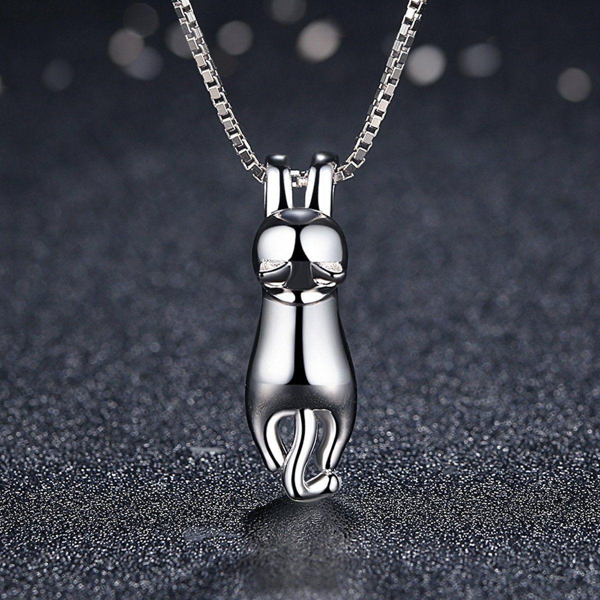 Collar Plata 925 Colgante Gatito Jugueton -4