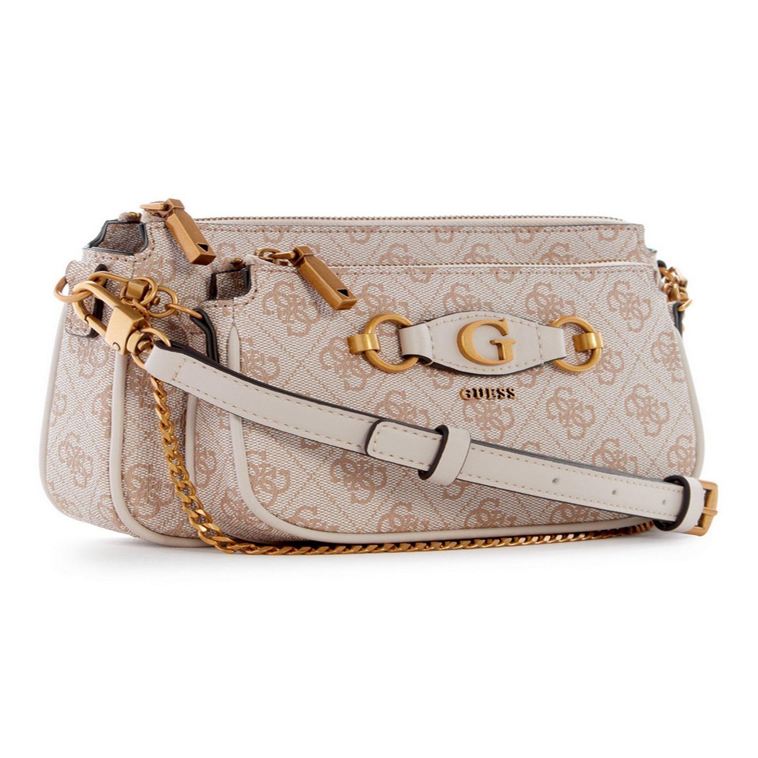 Mini Cartera Izzy Double Crossbody Crema Guess-1