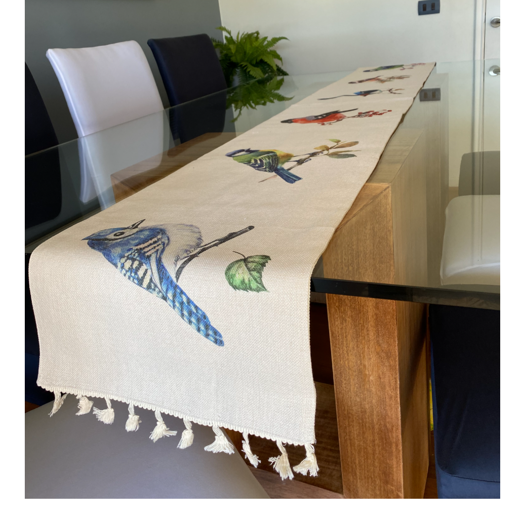 Camino de Mesa Aves Colección Colores Lona 225x 33cms-0