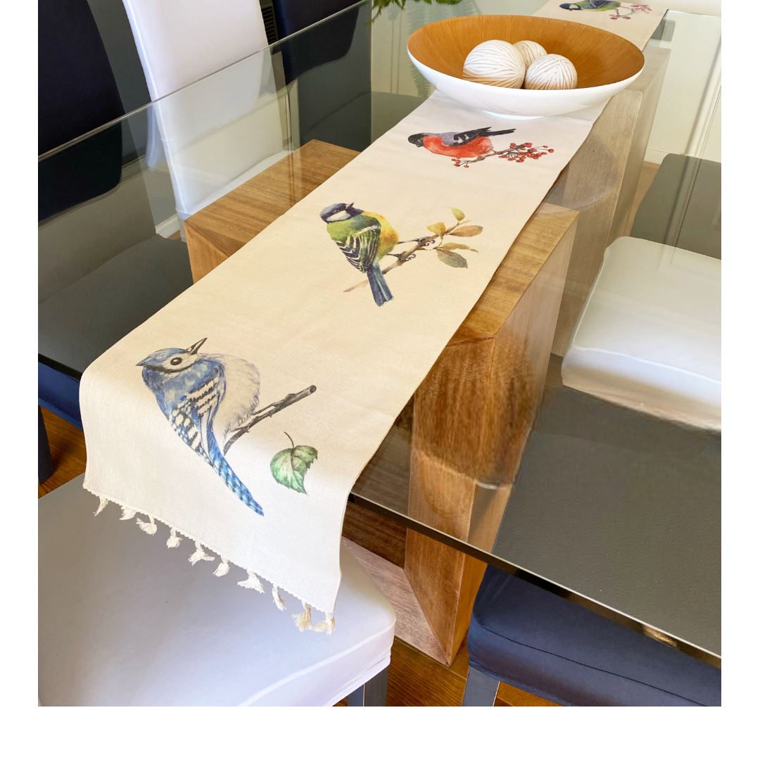 Camino de Mesa Aves Colección Colores Lona 225x 33cms-1