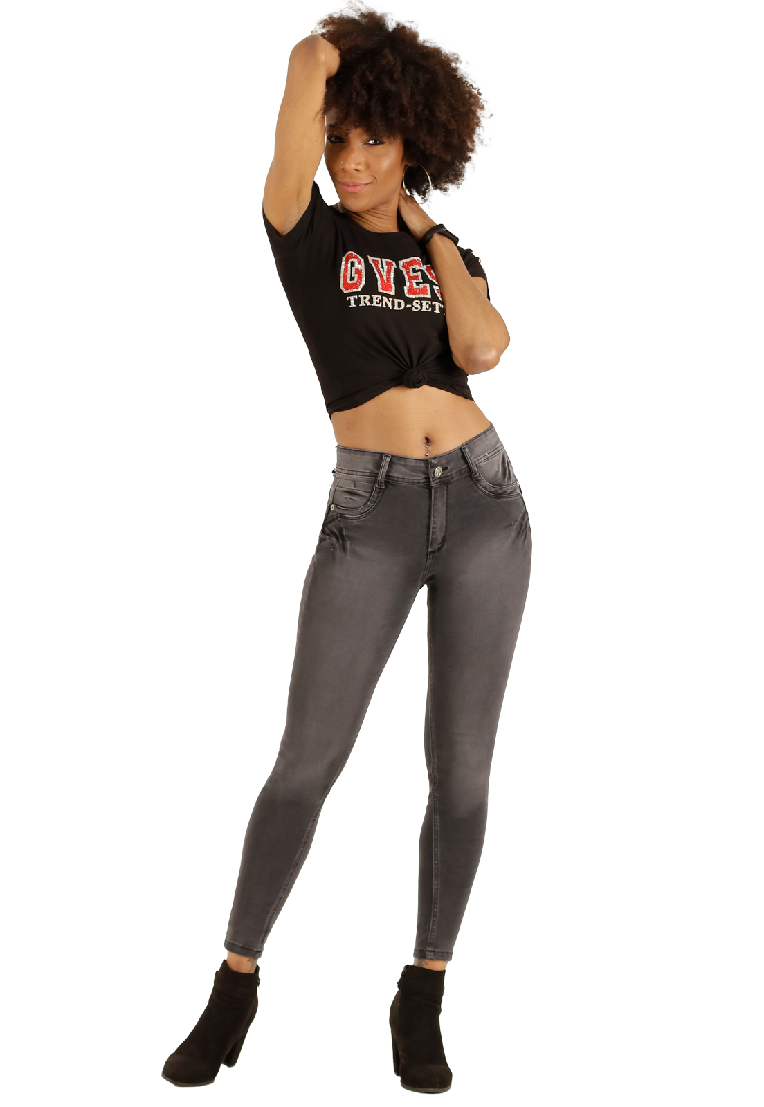 Jeans Bonita Barcelona Gris Mujer -0