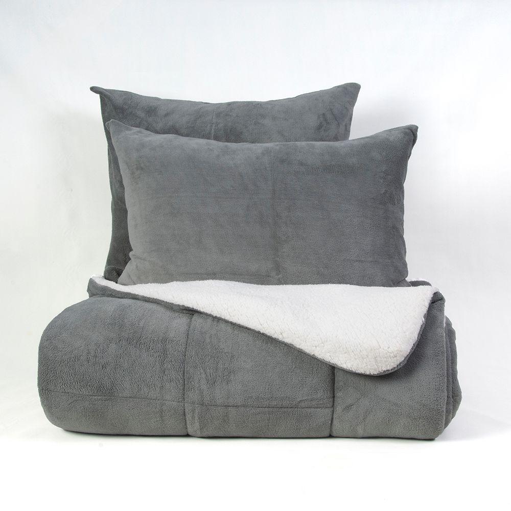 Plumon Coral Sherpa King Gris-4