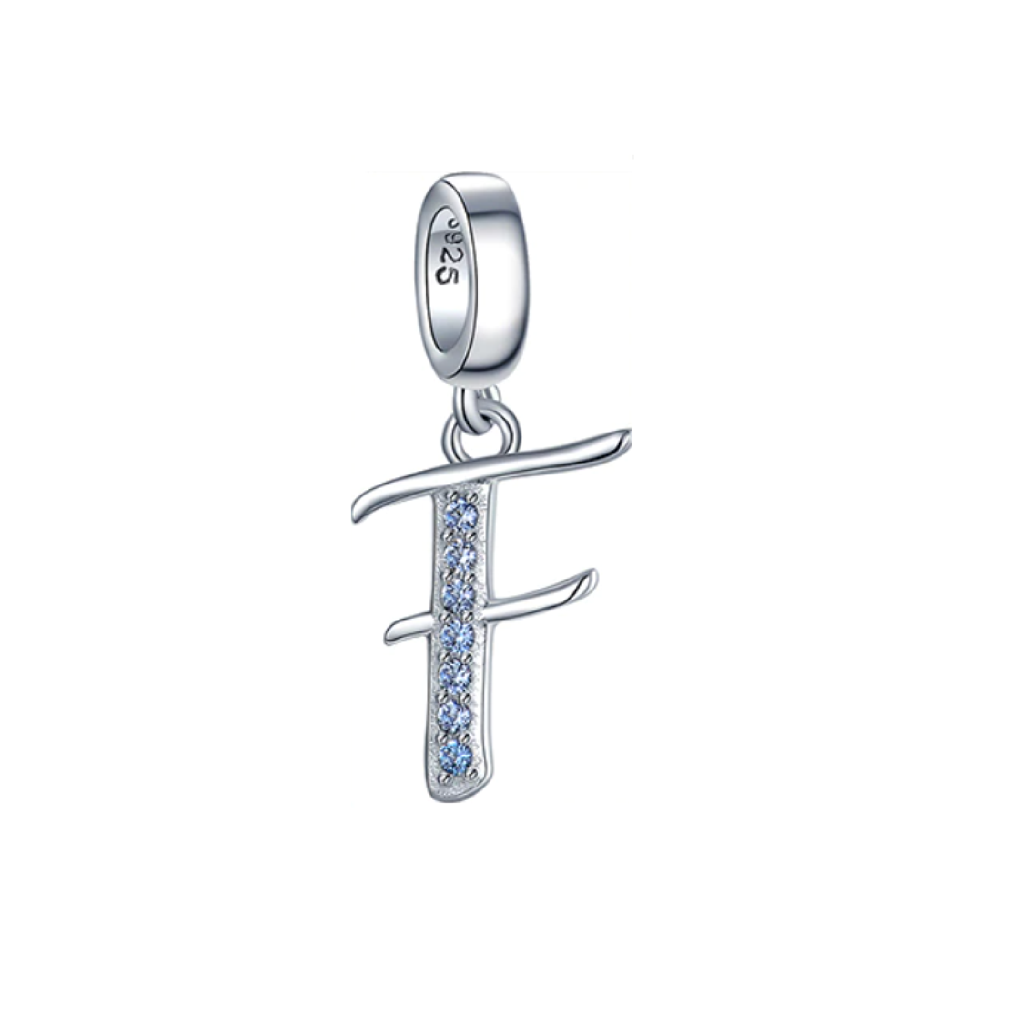 Charm Letra F en Plata Fina 925 SILVER HEART-0