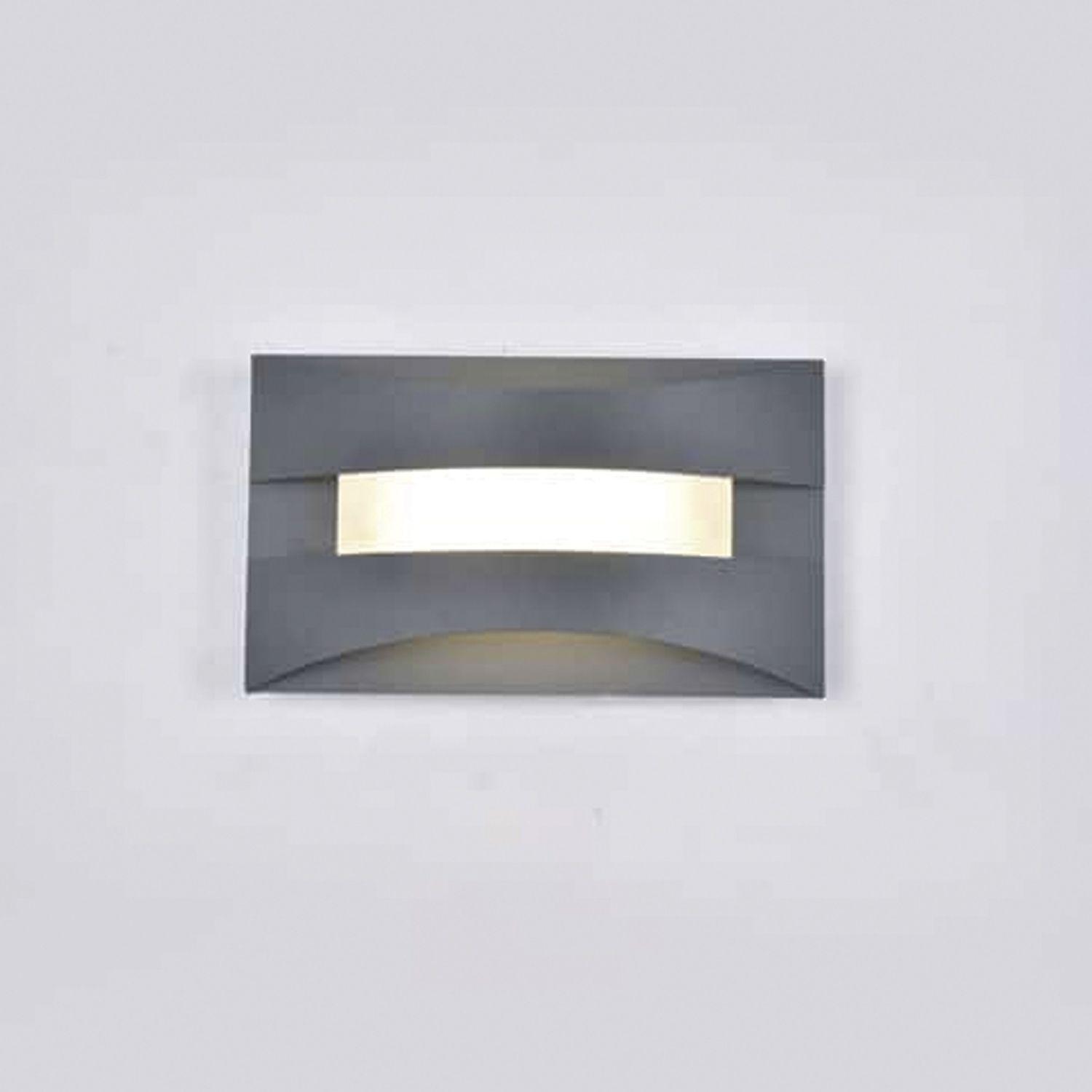 Apliqué Elegante LED Rectangular 8W Gris Exterior-1