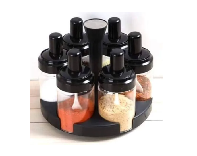 Set Especieros Condimento Giratorio 360 6 Piezas-1