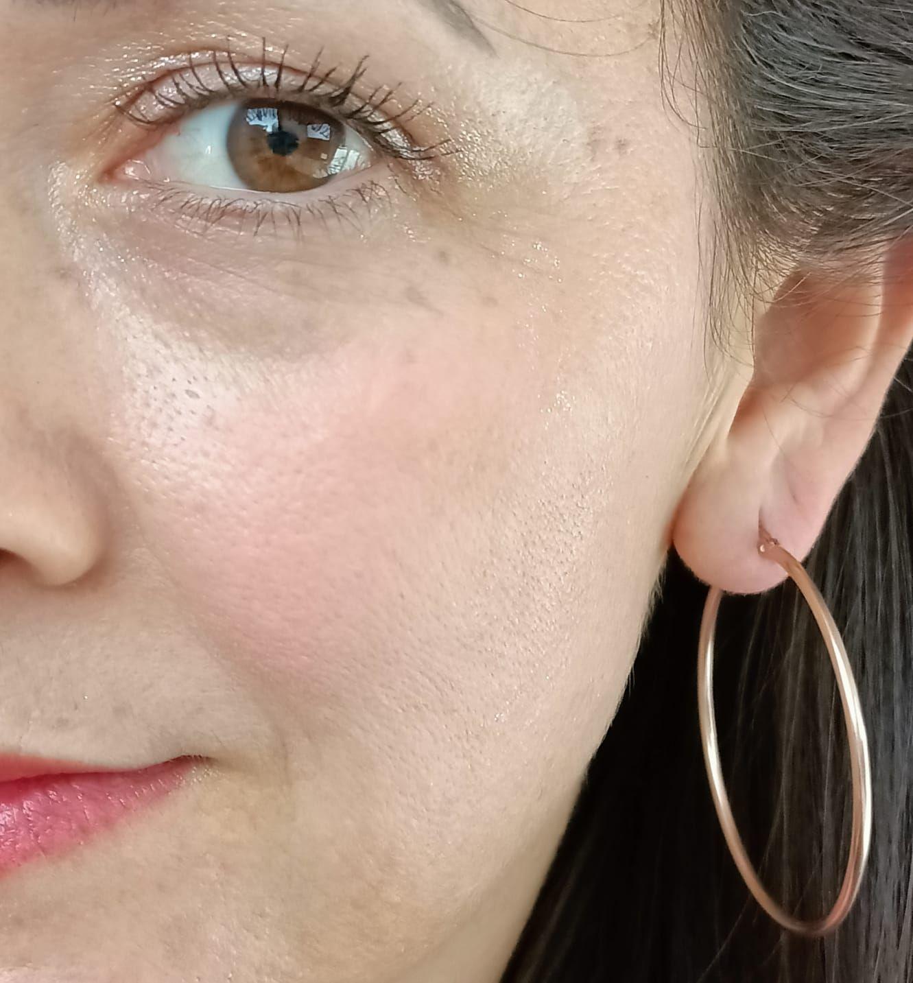 Argollas hoop 45 Mm Chapadas en oro rosa 18kl-4