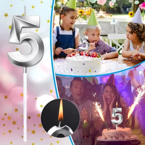 Velas De Cumpleaños Vela Decorativa Vela De Numero Vela 5-2