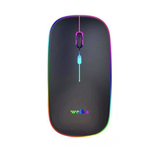 Mause Óptico Inalámbrico Recargable Led Rgb 24ghz Rf-6800 NEGRO-0