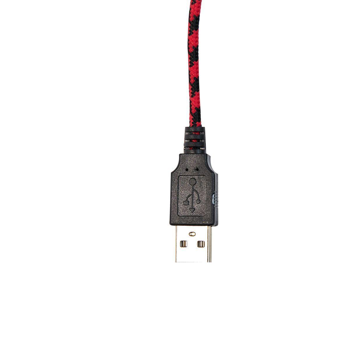 Audifono con Microfono USB Switch PS3 PS4 Rojo-6