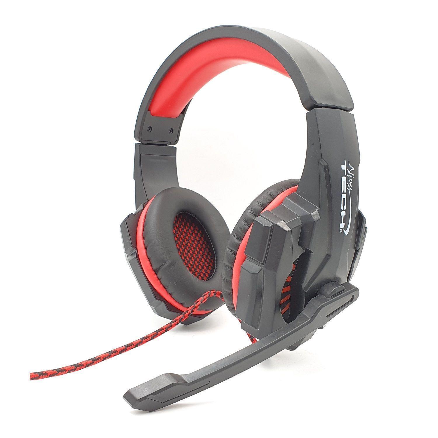 Audifono con Microfono USB Switch PS3 PS4 Rojo-1