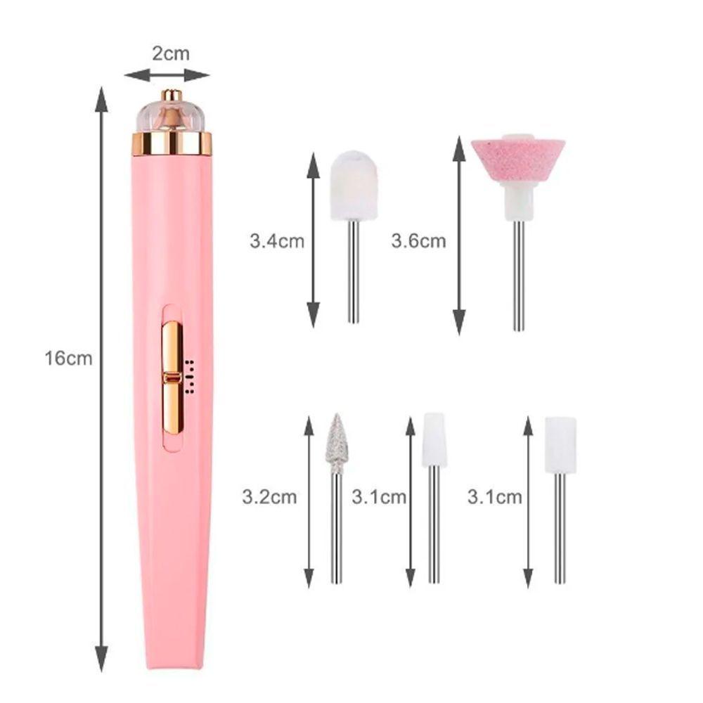 Torno inalámbrico recargable usb + set de fresas manicura -1
