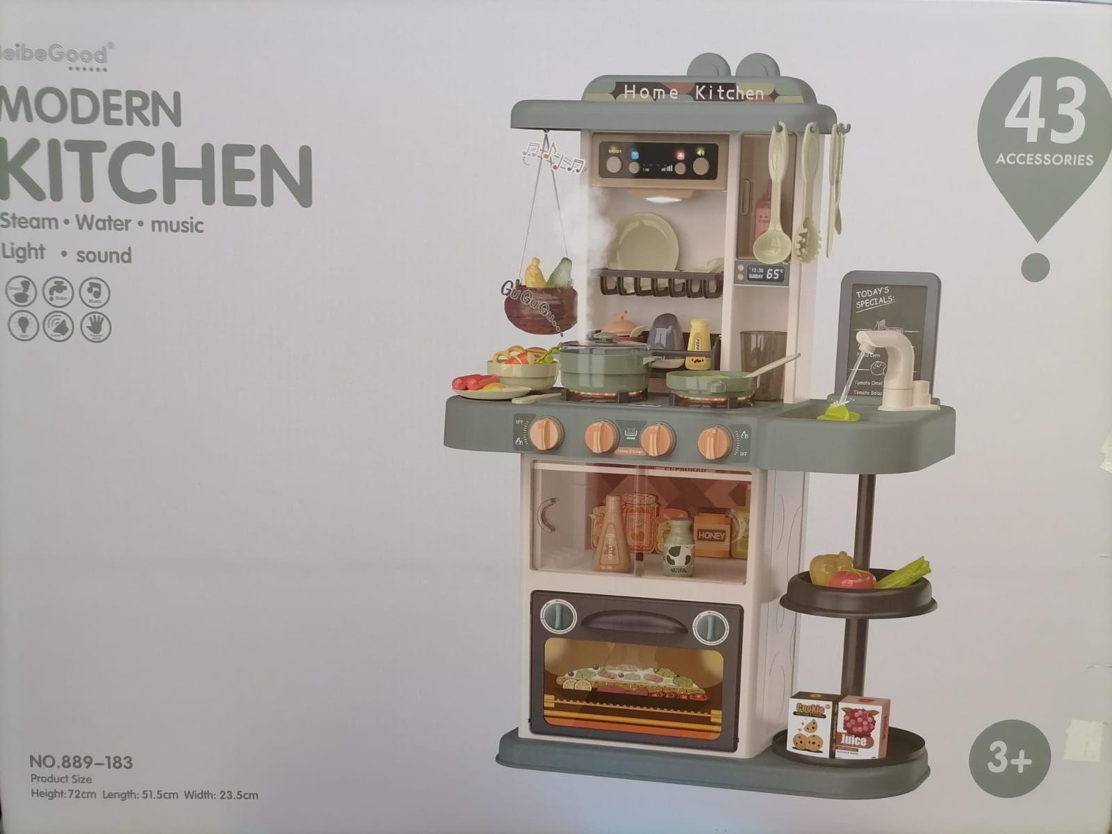 Cocina De Juguete 43 Pcs Gris Con Luz, Agua, Vapor Y Sonido-2
