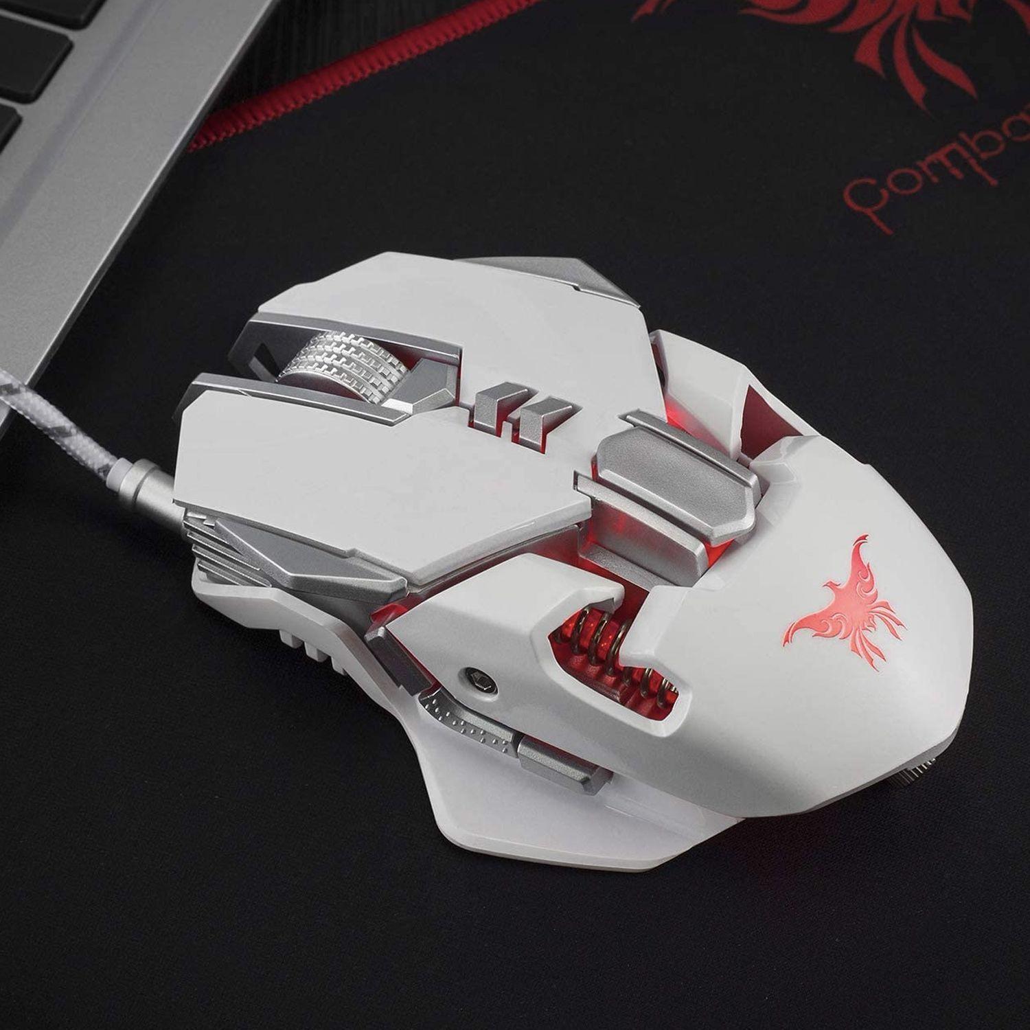 Mouse Gamer Profesional CW 50 Combatwing White-5