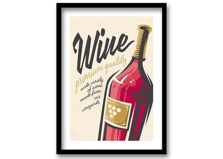 Cuadro 40x30 cm ilustración Al vino-0
