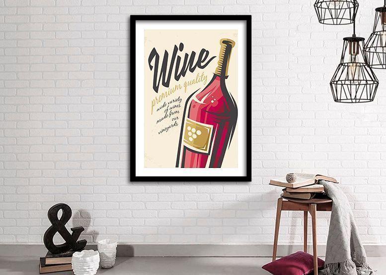 Cuadro 40x30 cm ilustración Al vino-1