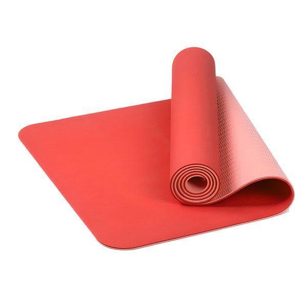 Mat Alfombra De Yoga Tpe 8mm Doble Color - Rojo-0