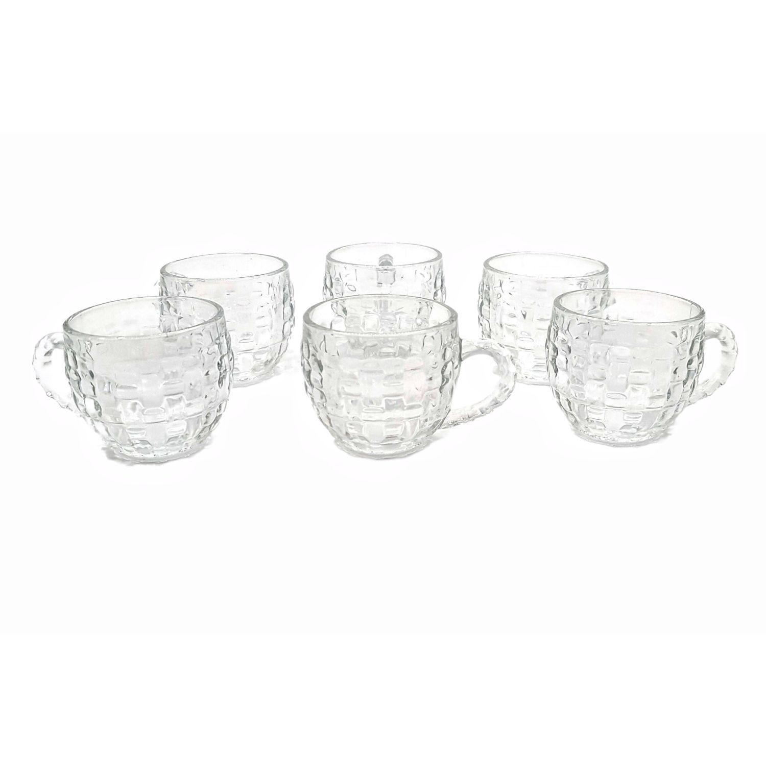 Tazas Cafe Vidrio Set 6 Piezas 150Ml Cuadros-1