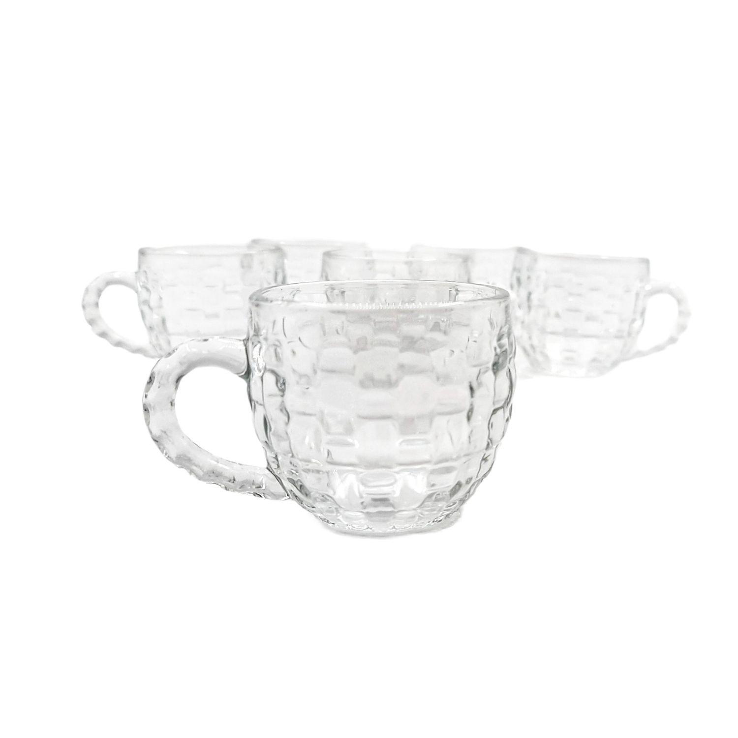 Tazas Cafe Vidrio Set 6 Piezas 150Ml Cuadros-0