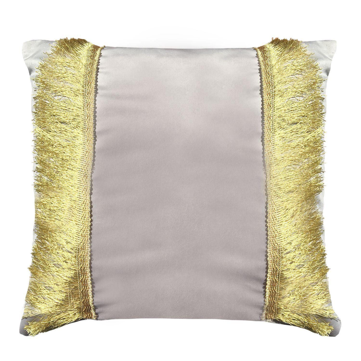 COJIN DECORATIVO DISEÑO FESTIVO GRIS Y DORADO 45X45 RELLENO-0