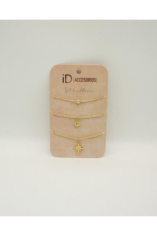 Collar Set Corto Dorado Estrella ID-0