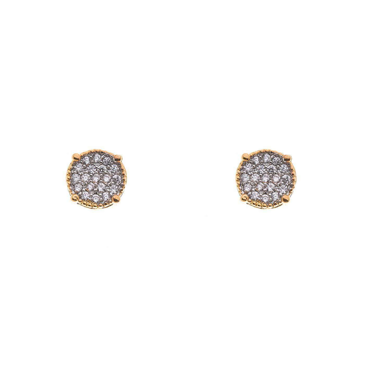 Aros Genne Shin con baño de Oro Micro Pave Sara K Joyas-0