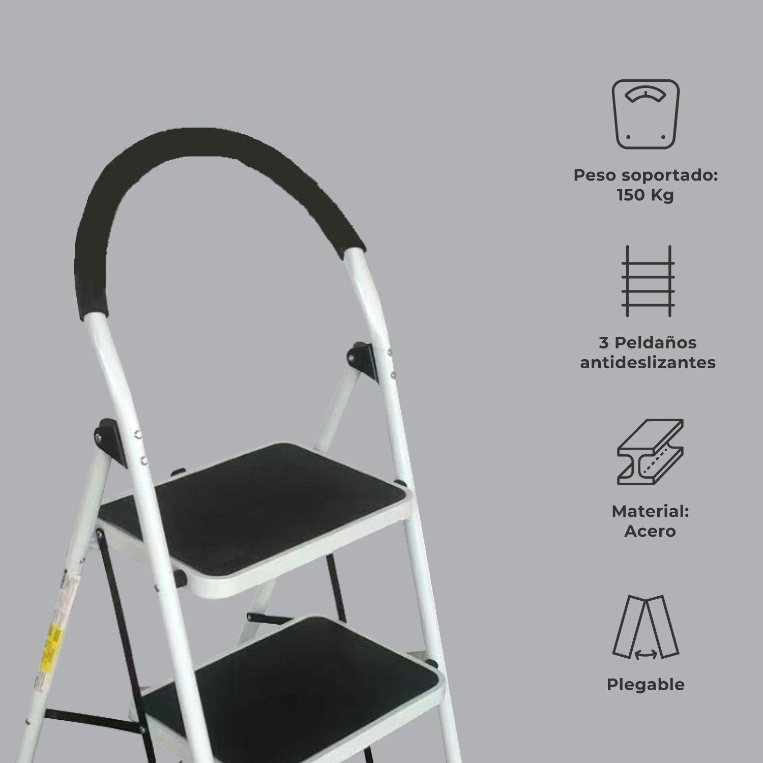 Escalera Halten de Acero Plegable 3 Peldaños-3