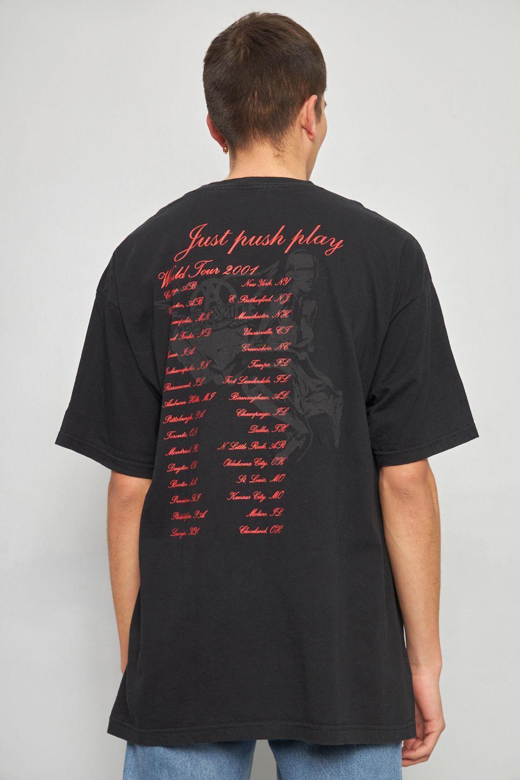 Polera casual reciclado negro nostalgic talla 2XL  -2