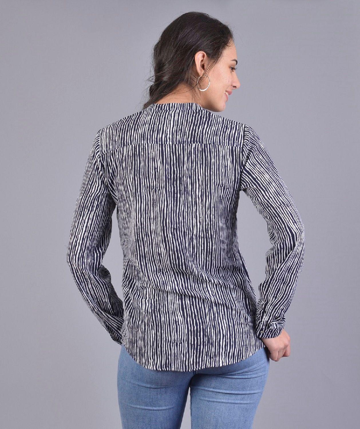 Blusa rayas azul-2