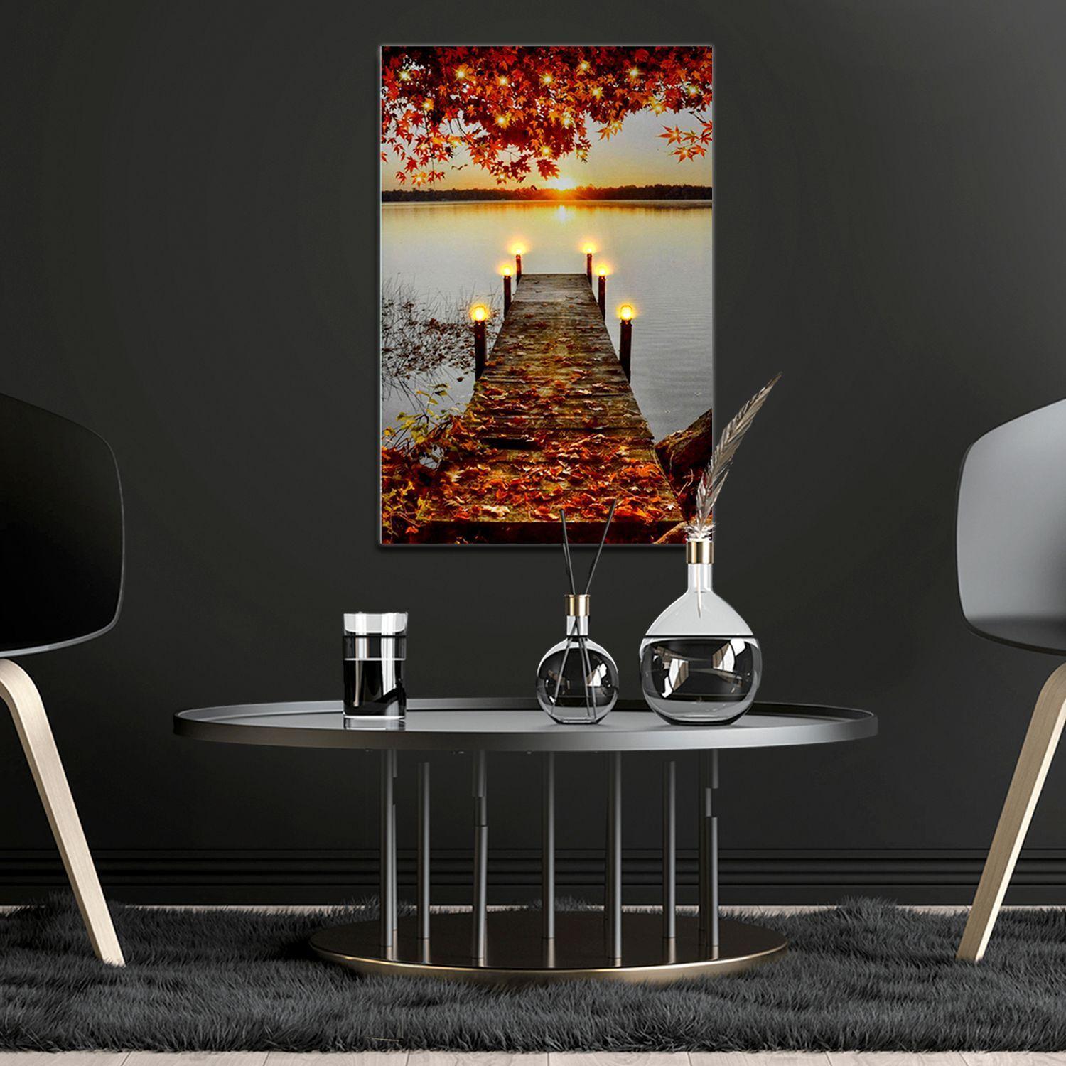 Cuadro Mural Con Luces Led Muelle-3