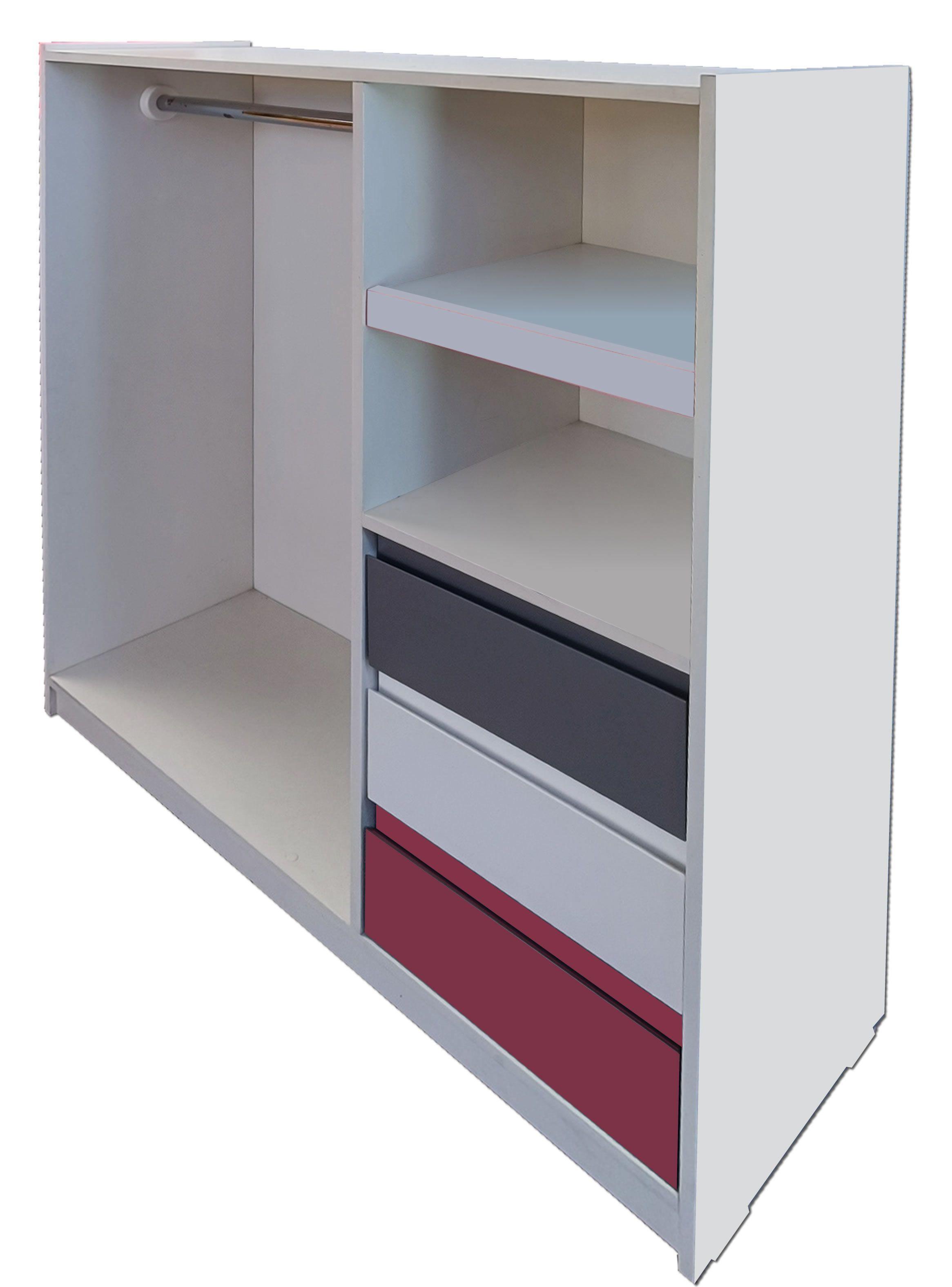 Mini Closet Minimal Montessori Grafito Blanco Rosado-2