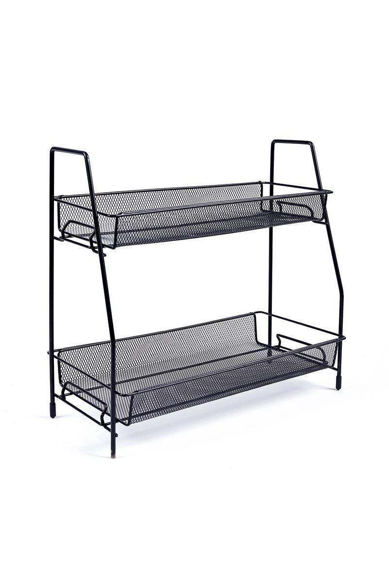 Rack Organizador Metal 2 Niveles Negro-0