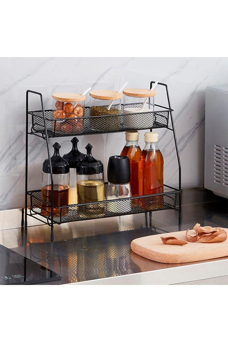 Rack Organizador Metal 2 Niveles Negro-1