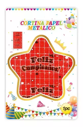 Guirnalda Cortina Metálicas Cortina De Cumpleaños Rojo -2