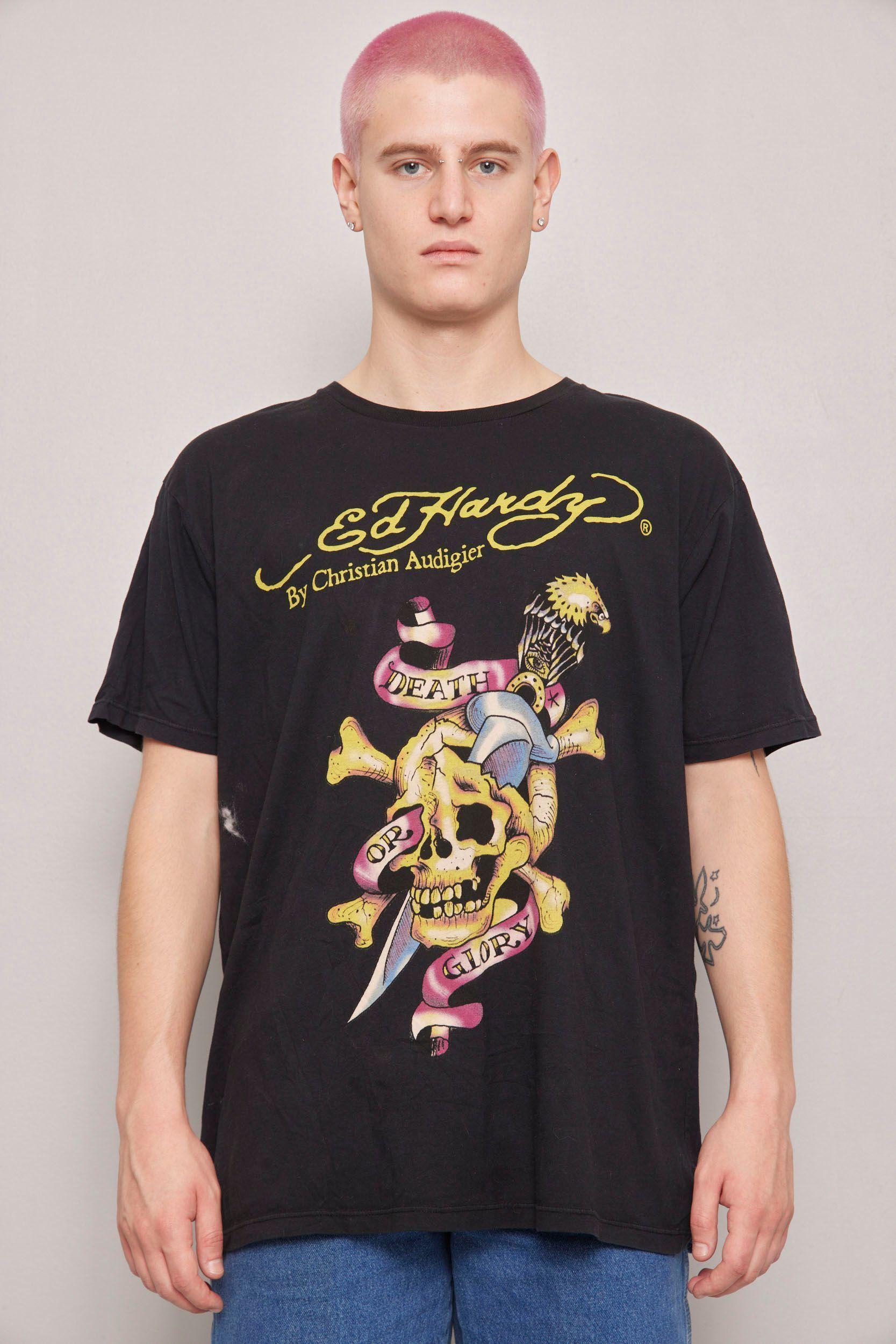 Polera casual  negro ed. hardy talla 2XL-0