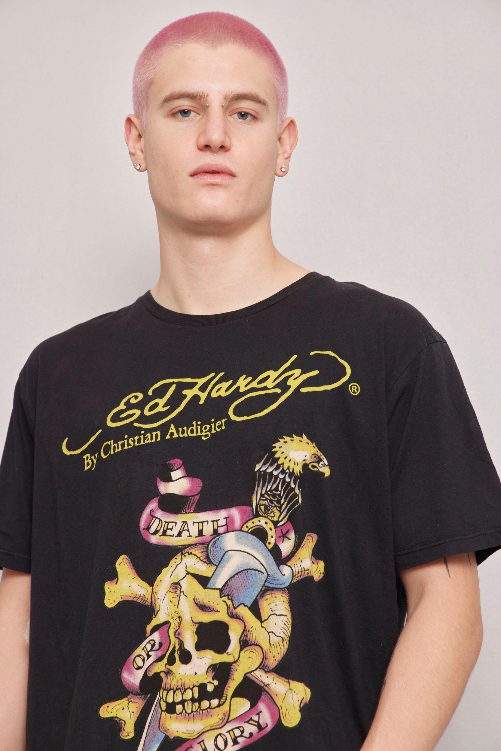 Polera casual  negro ed. hardy talla 2XL-4