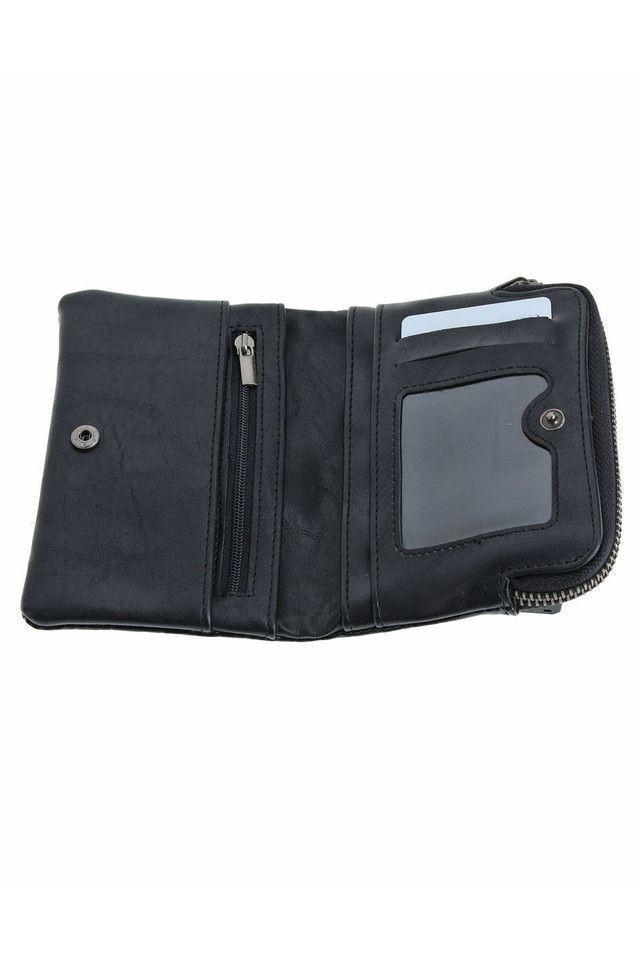 Billetera Mediana Negra Black Nitro Solid Caiman Humana-2