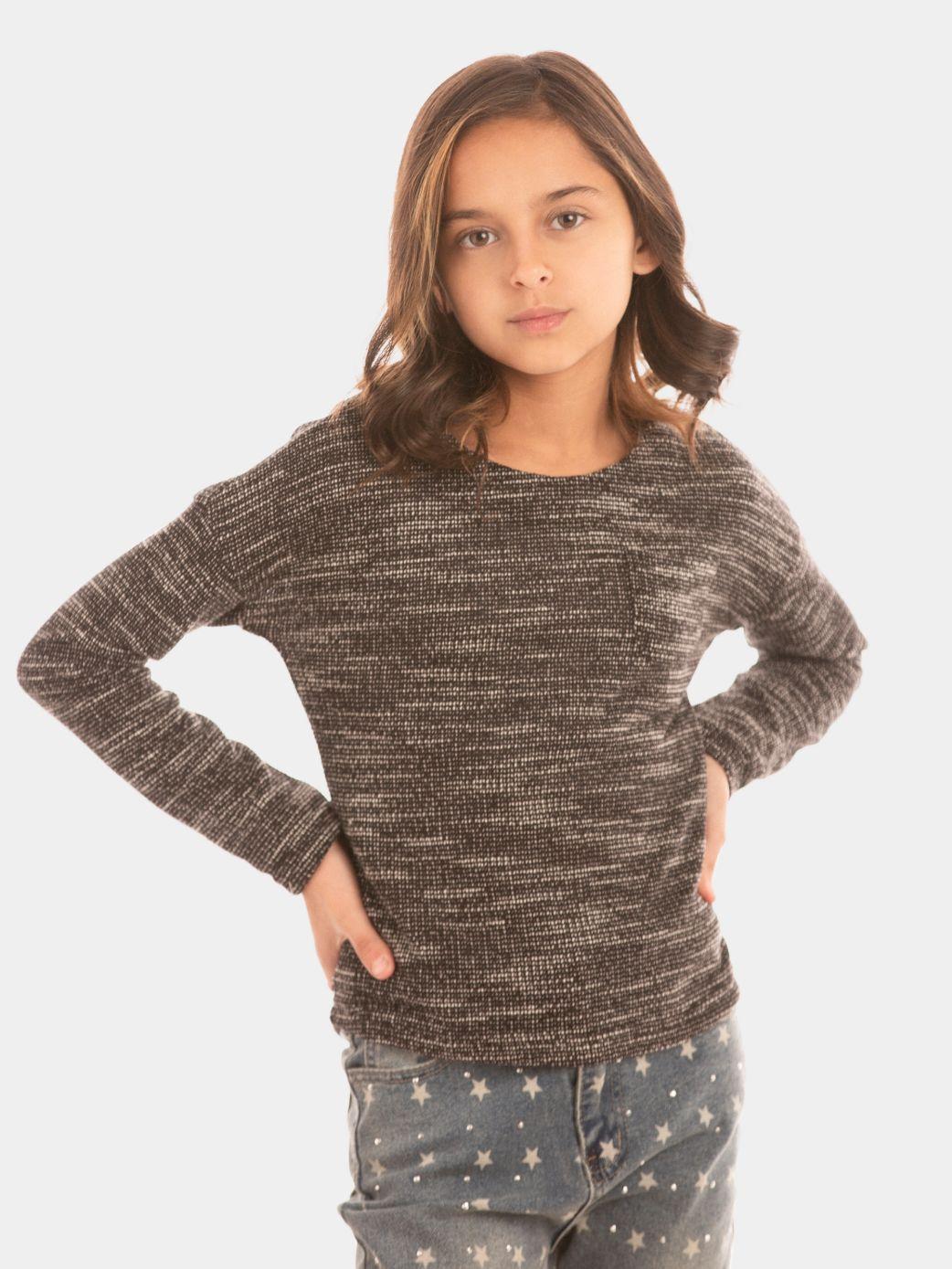 Polera Jaspeada Botón-0