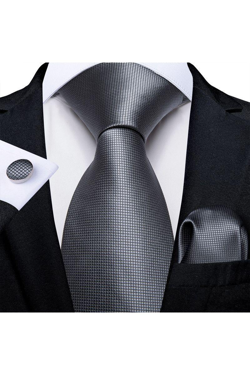 Corbata Hombre Seda + Clip, anillo, paño, colleras-3