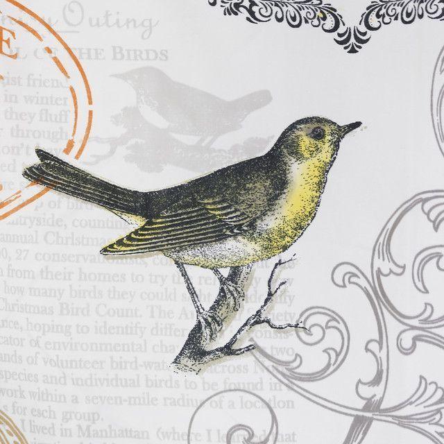 Cortina para Baño Diseño Aves con Forro-1